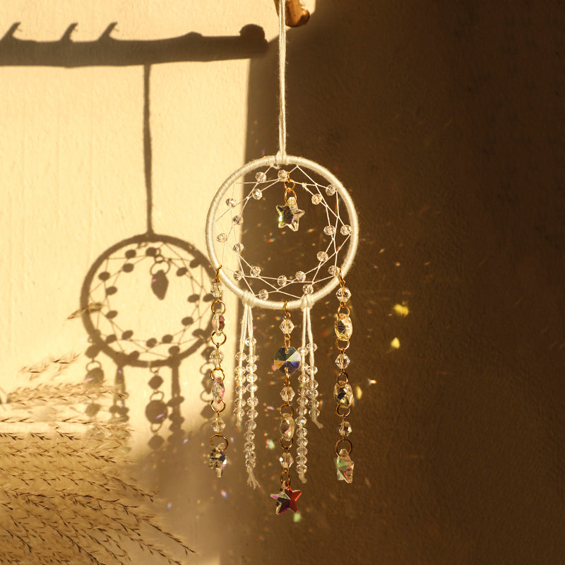 Celestial Crystal Dreamcatchers - Moon and Star Hanging Decor