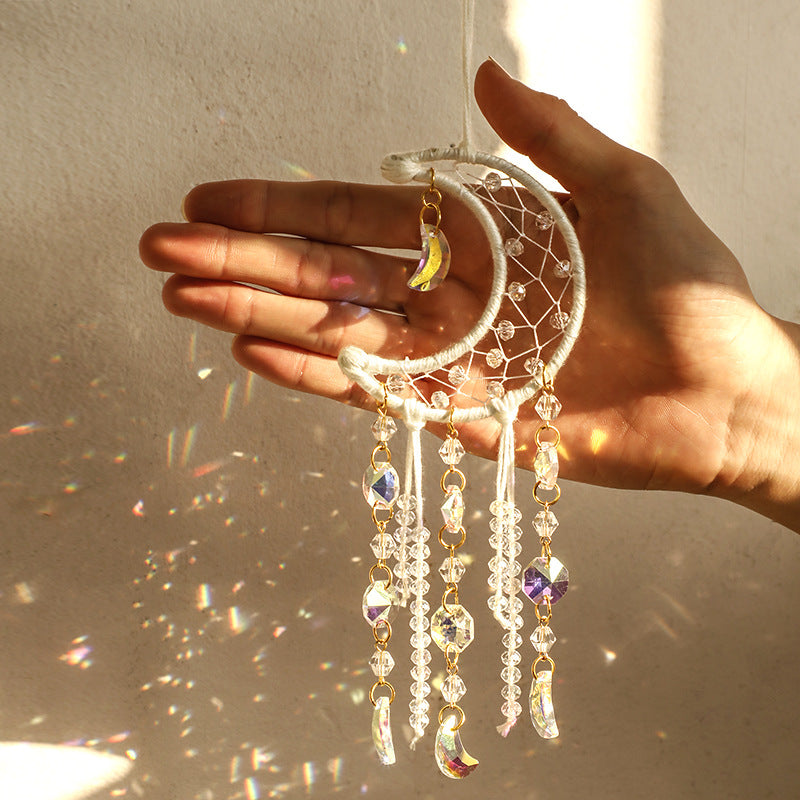 Celestial Crystal Dreamcatchers - Moon and Star Hanging Decor