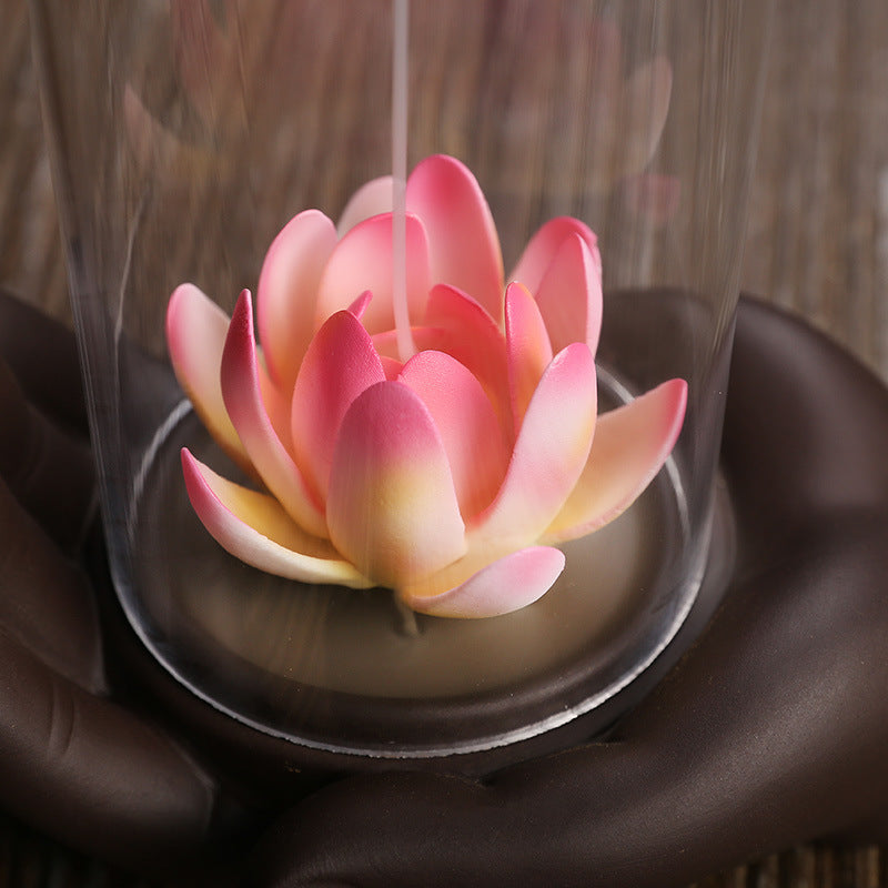 Hand-Held Lotus and Orb Backflow Incense Burner for Meditation, Spiritual Cleansing, and Zen Decor