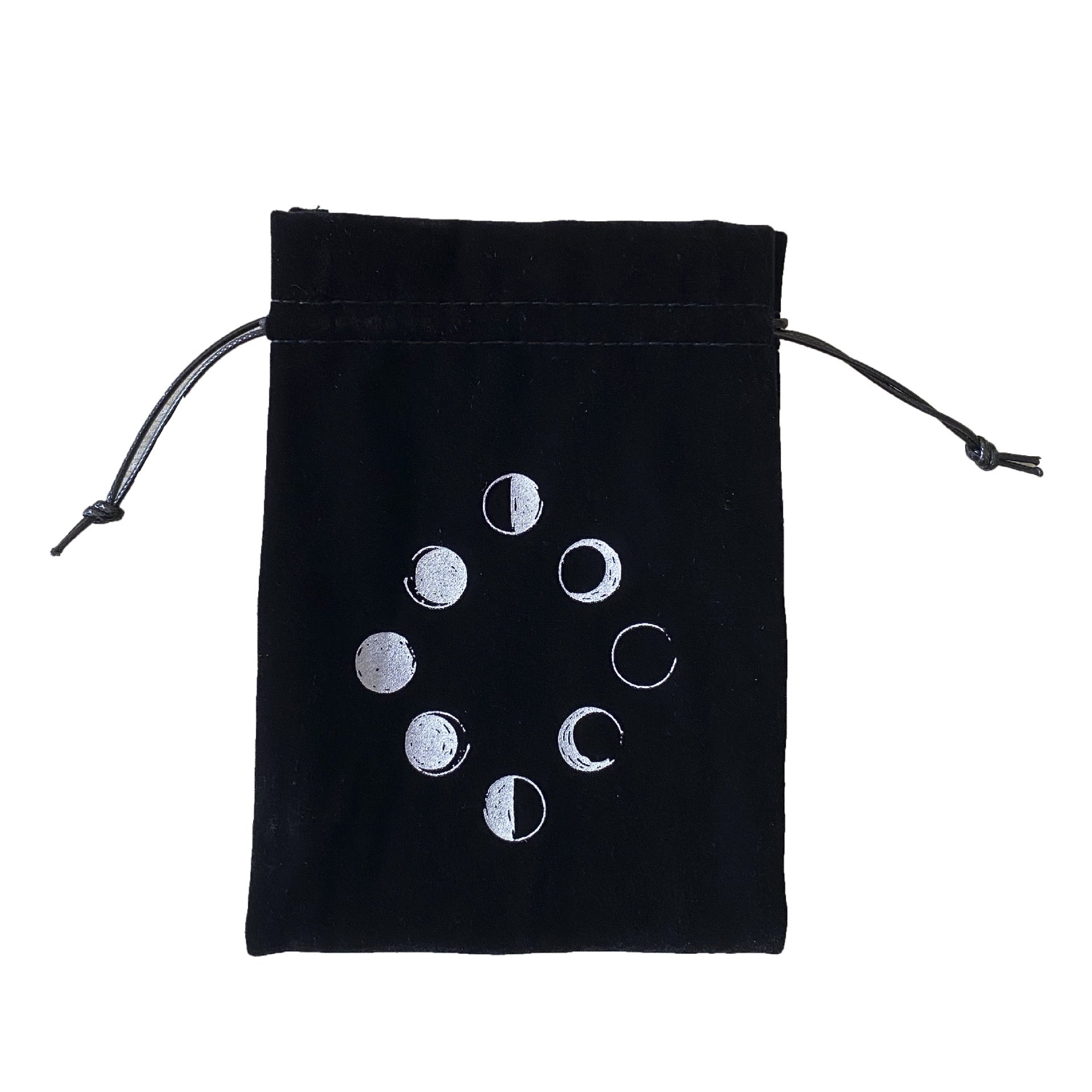 Mystical Moon Phases Velvet Drawstring Pouch for Tarot, Crystals, and Spiritual Tools