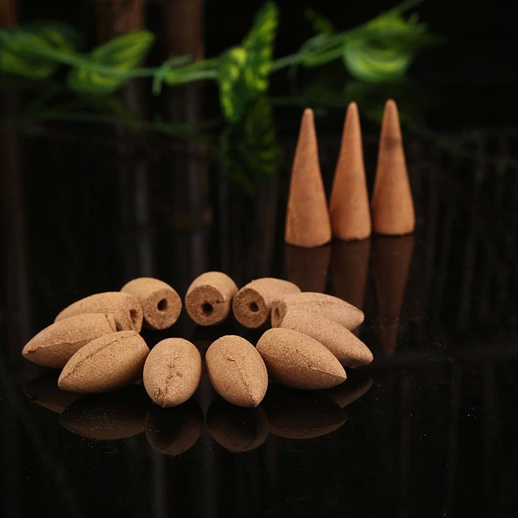 Natural Sandalwood Backflow Incense Cones - Aromatic Meditation and Relaxation Scents