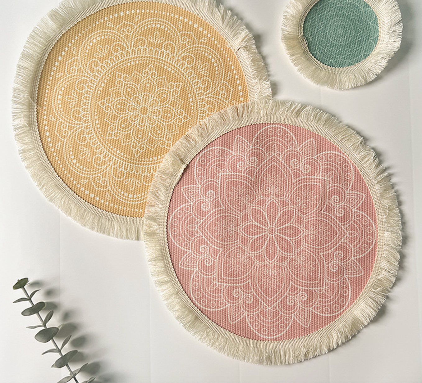 Ethereal Mandala Round Table Mat - Boho Spiritual Decor for Sacred Spaces