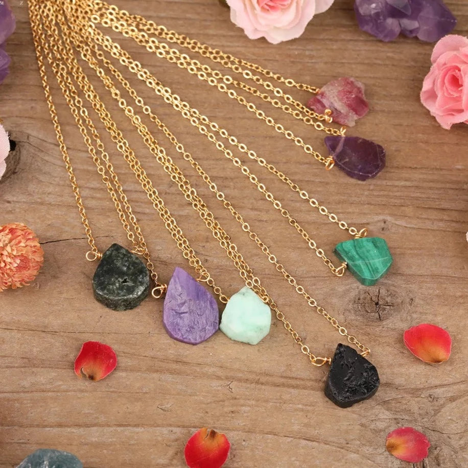 Tourmaline Jades Stone Necklace
