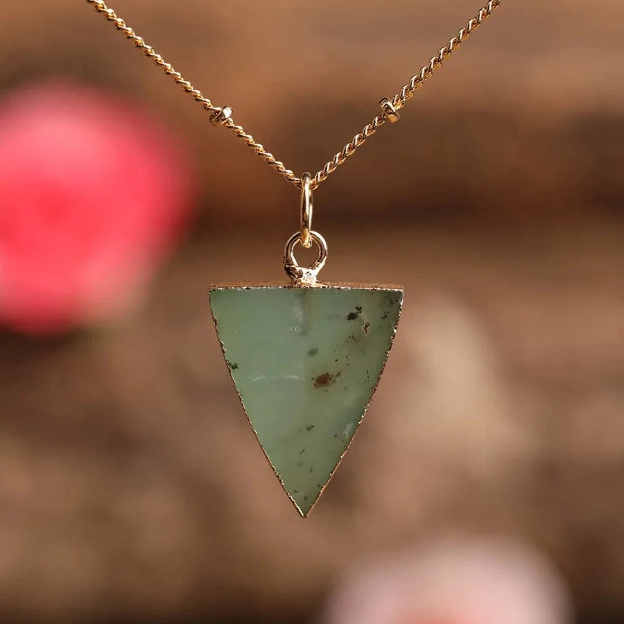 Australian Jades Stones Triangle Necklace