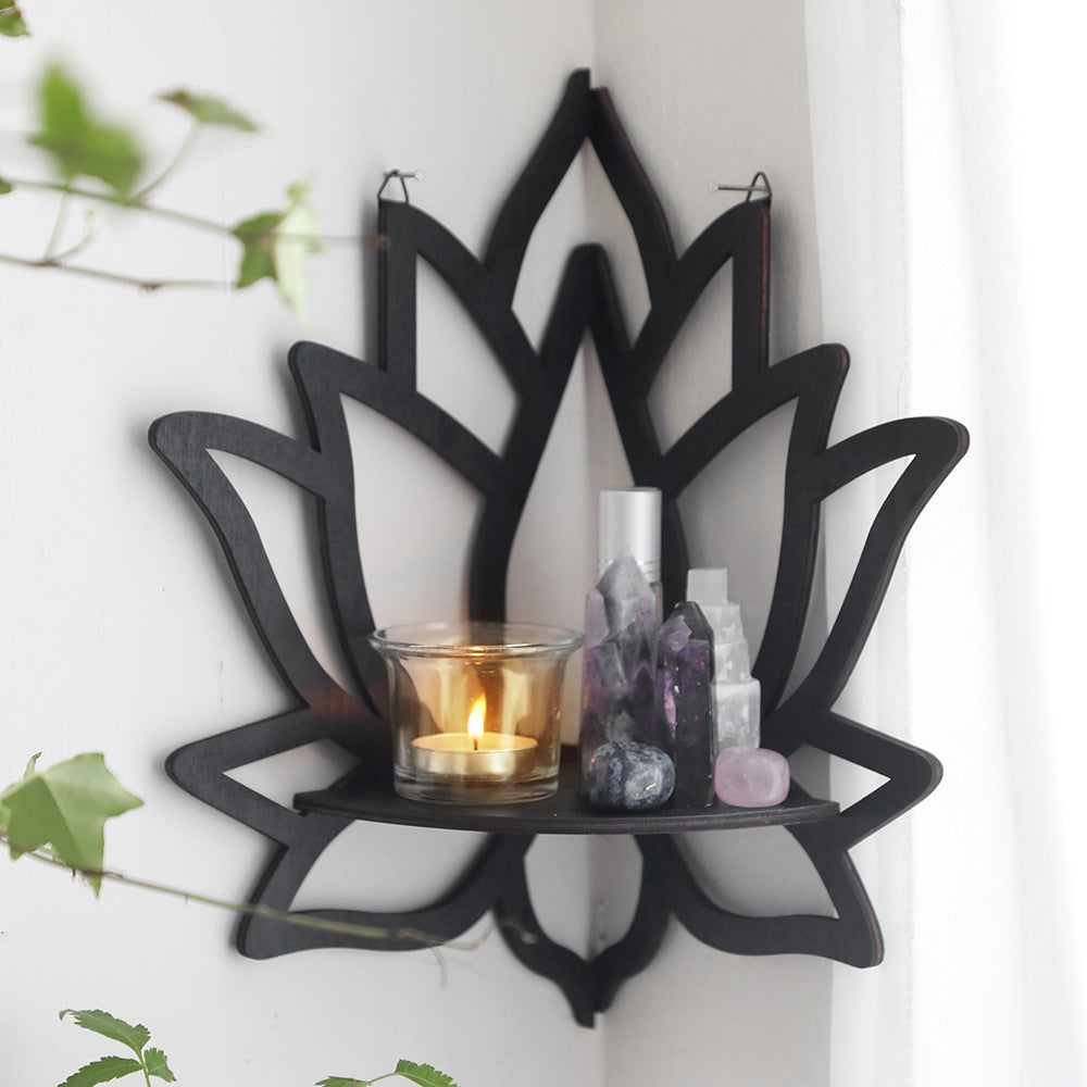 Lotus Flower Corner Shelf - Spiritual Altar Display