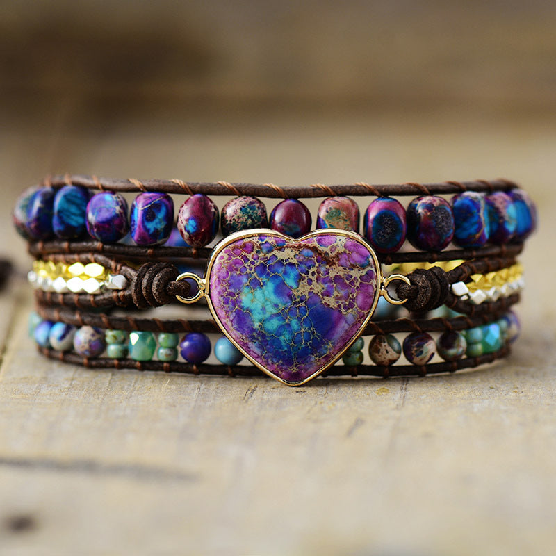 Heart of the Spirit Gemstone Wrap Bracelet