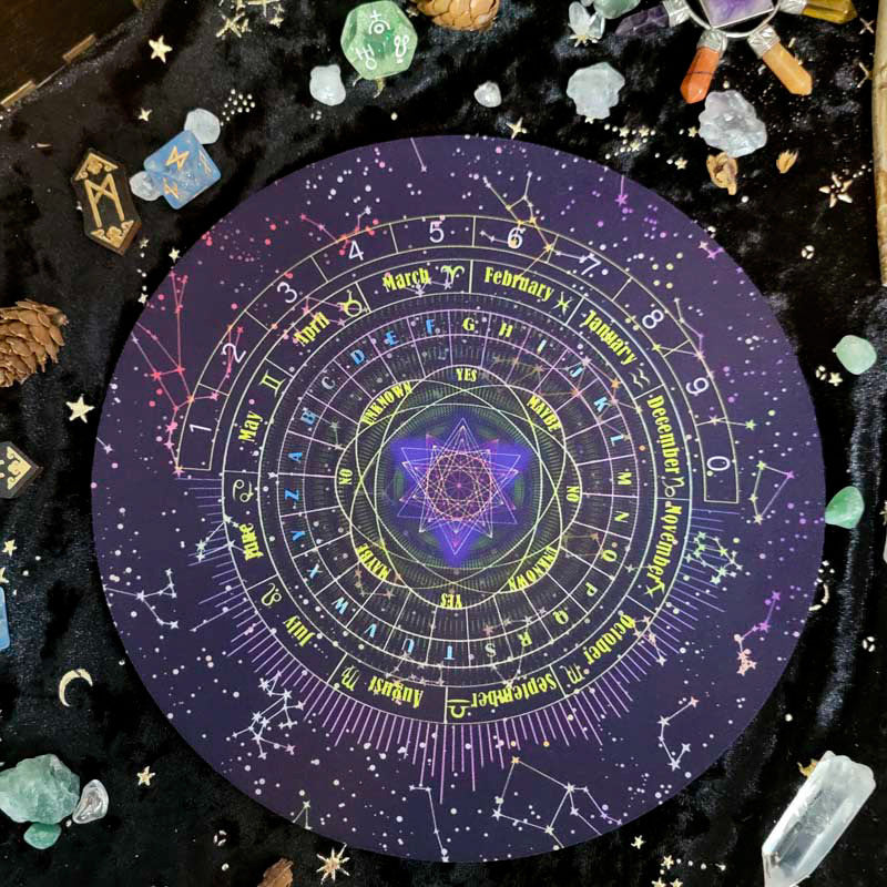 Astrology and Tarot Pendulum Divination Mat for Spiritual Guidance and Fortune Telling Rituals - Star Constellation Design