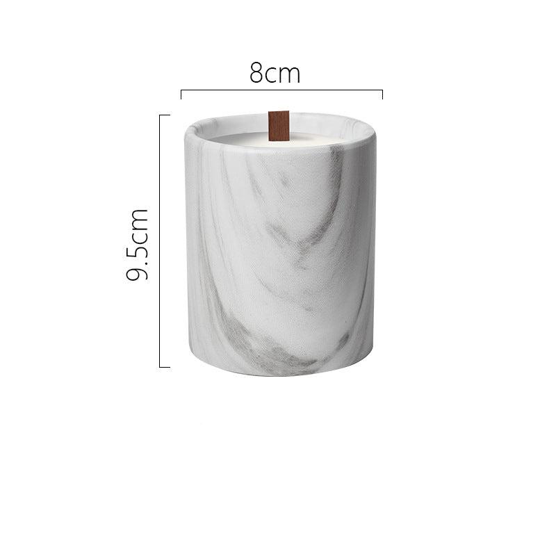 Elegant Marble Stone Candle Holder with Natural Soy Wax for Meditation and Home Decor