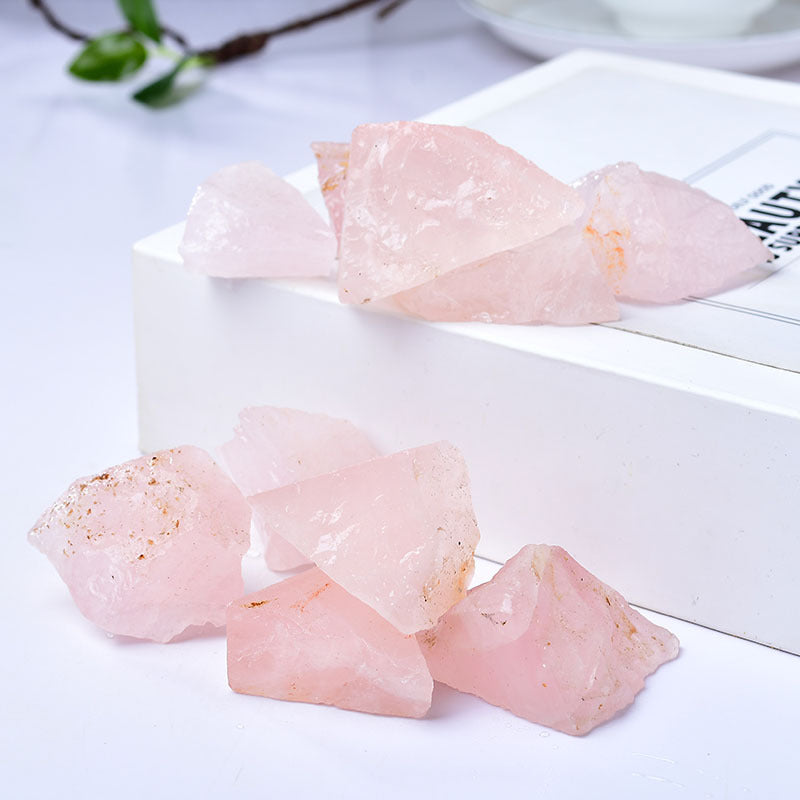 Natural Pink Healing Stones - Raw Rose Quartz Crystals for Love, Healing, and Emotional Balance