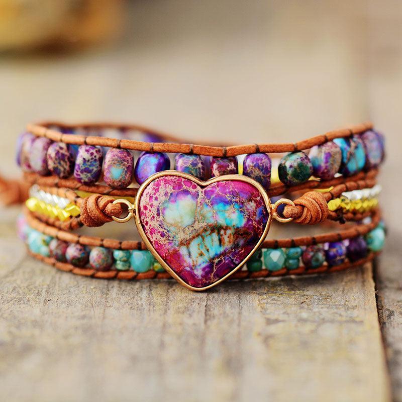 Heart of the Spirit Gemstone Wrap Bracelet