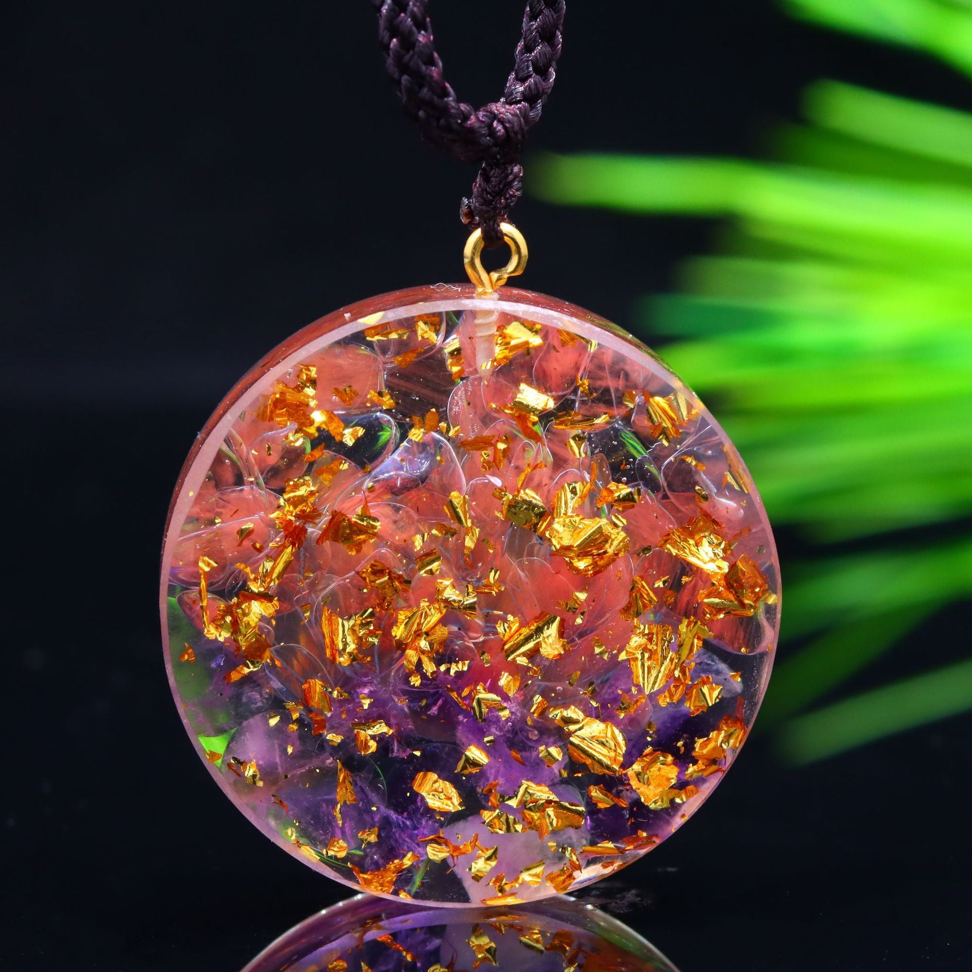 Lotus OM Orgone Energy Necklace – Amethyst Healing Pendant for Meditation, Spiritual Growth, and Chakra Balance