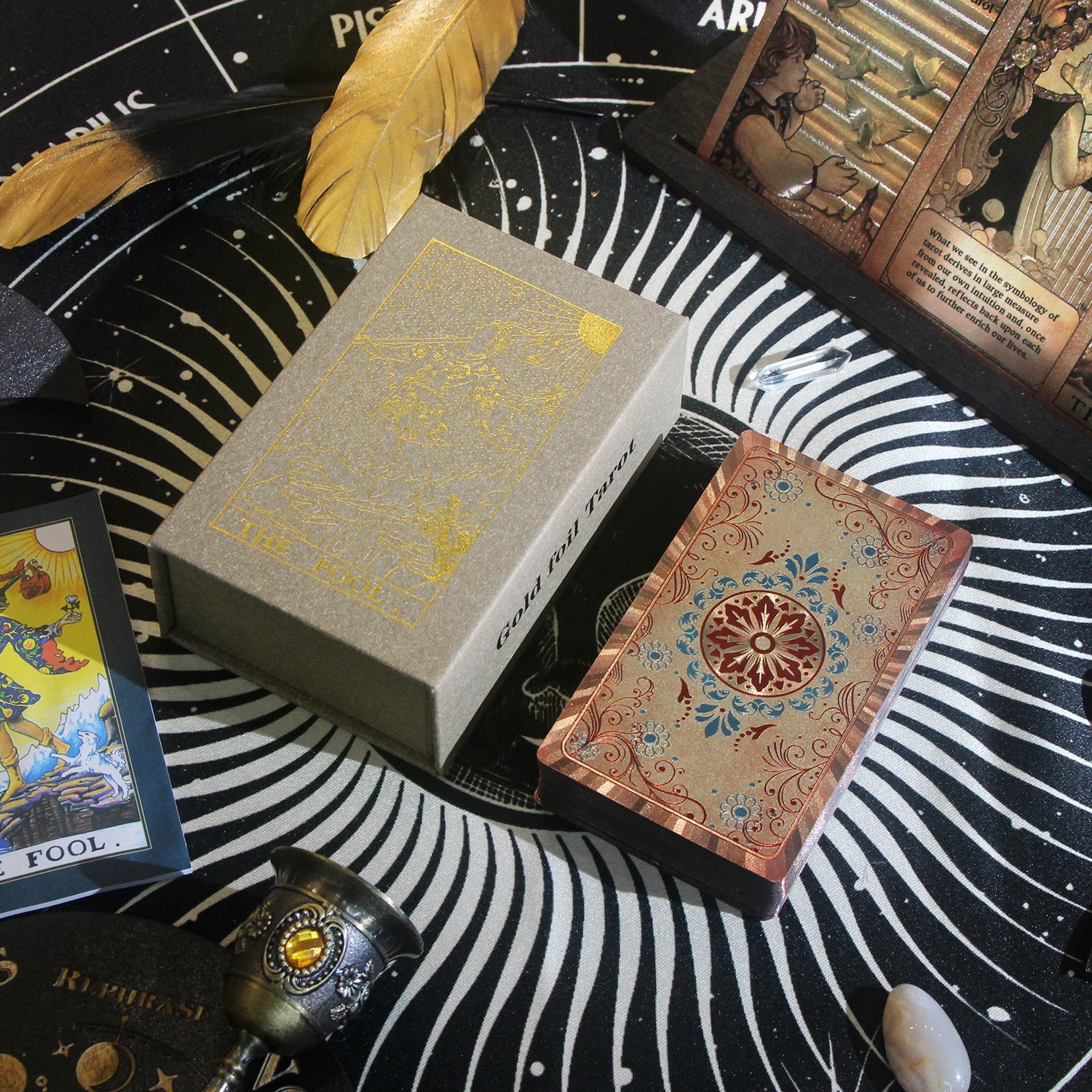 Luxurious Gold Foil Tarot Cards with Premium Packaging - Ideal for Spiritual Guidance and Divination