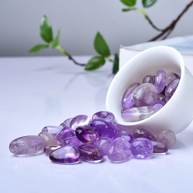 Natural Polished Amethyst Healing Stones for Meditation and Chakra Balancing