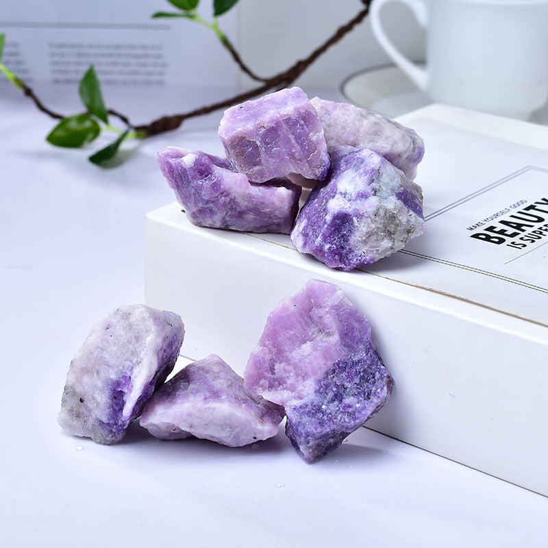 Natural Purple Lepidolite Healing Crystal Stones for Spiritual Energy Balancing