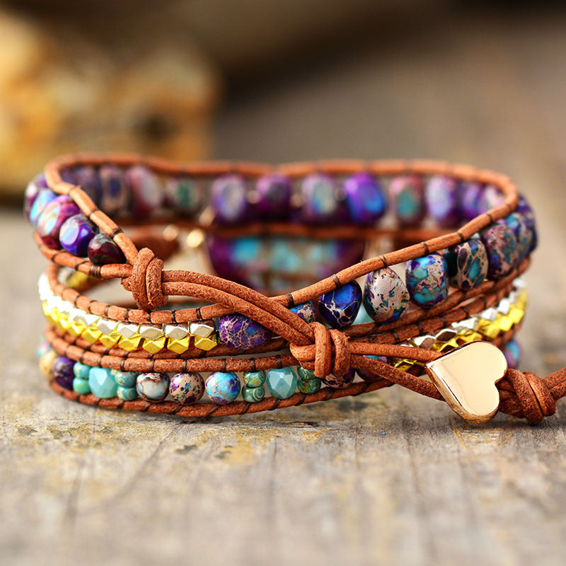 Heart of the Spirit Gemstone Wrap Bracelet