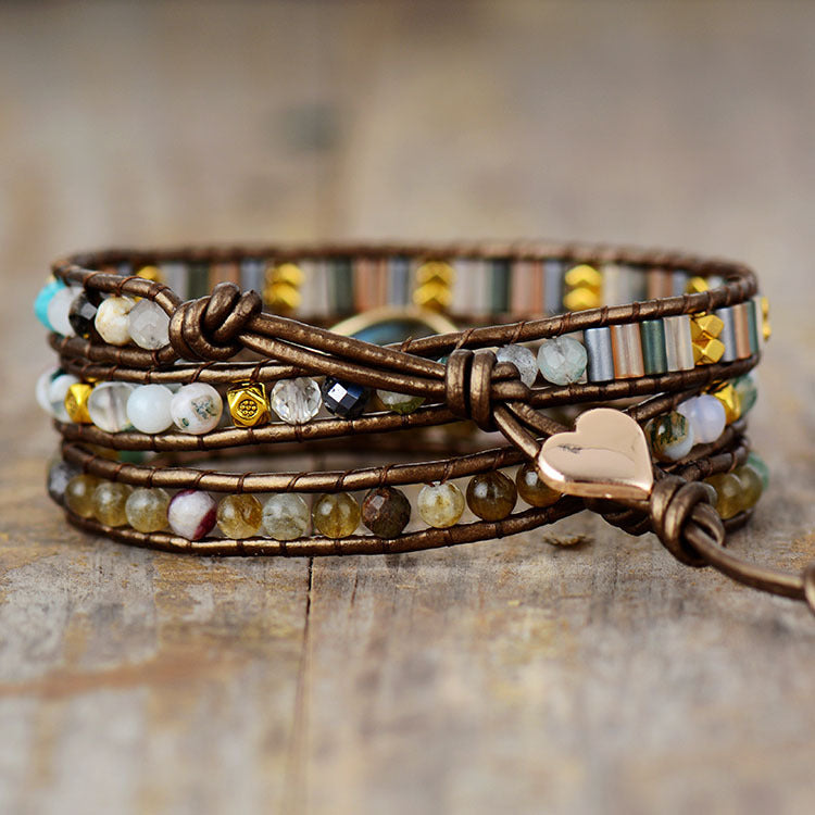 Labradorite Light Reflection Wrap Bracelet