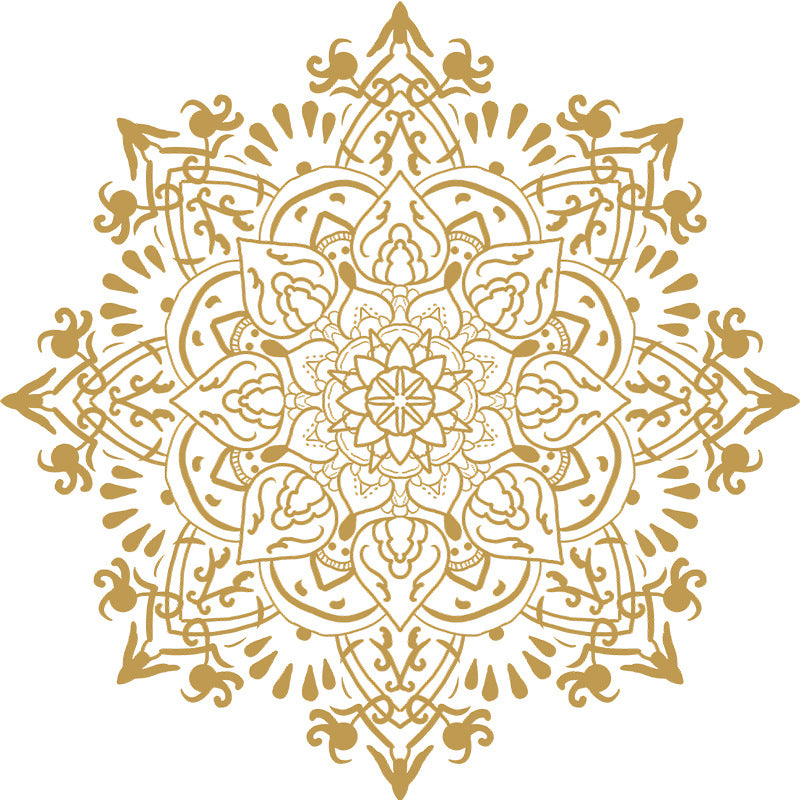 Golden Mandala Sacred Wall Art Decal - Spiritual Home Decor