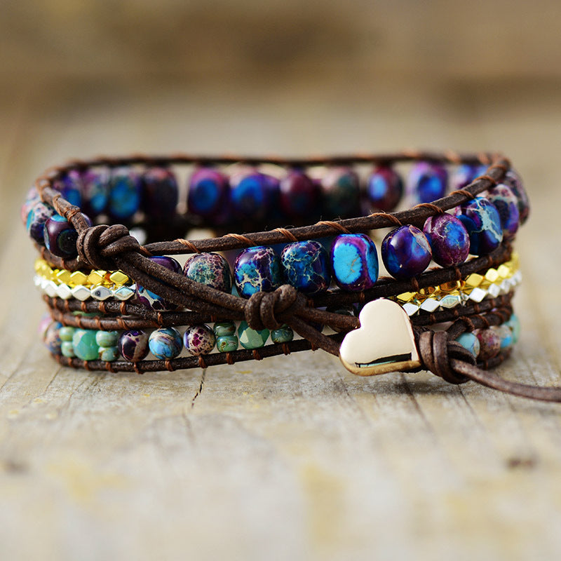 Heart of the Spirit Gemstone Wrap Bracelet