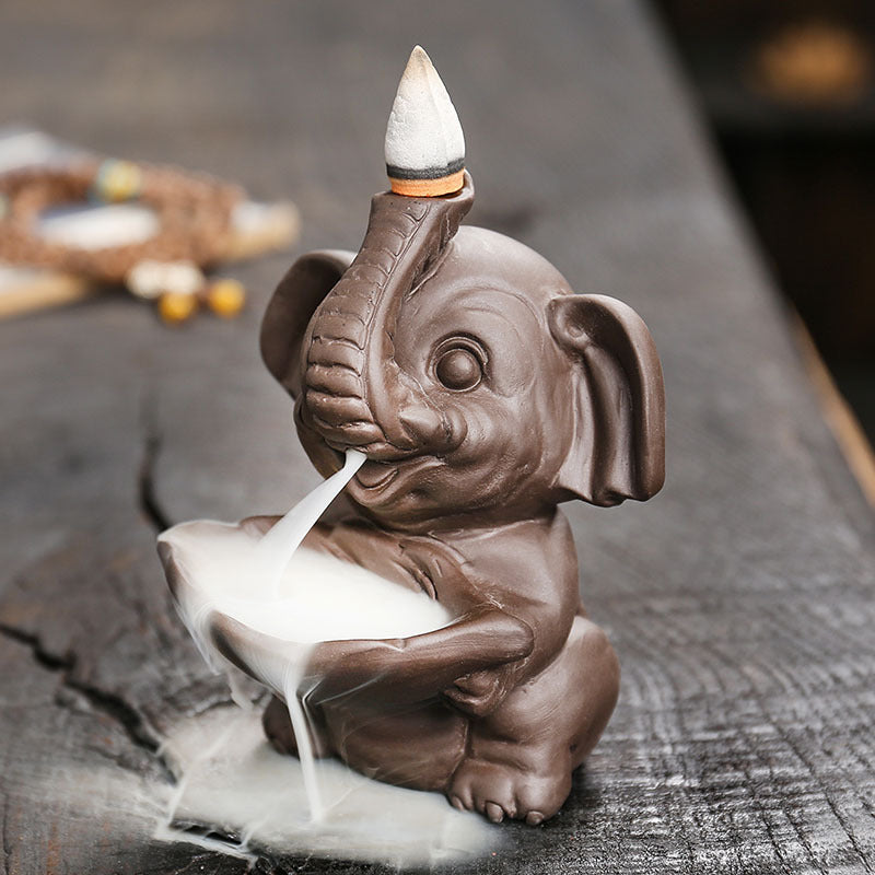 Elephant Backflow Incense Burner for Meditation, Yoga, and Spiritual Cleansing