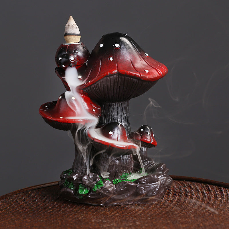 Enchanted Mushroom Backflow Incense Burner for Meditation, Spiritual Cleansing, and Relaxation