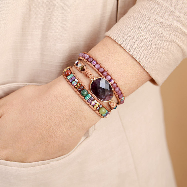 Amethyst Harmony Wrap Bracelet