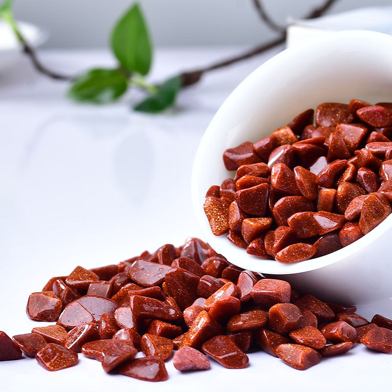 Red Goldstone Tumbled Chips for Energy Boosting and Manifestation - Polished Healing Crystals for Spiritual Empowerment