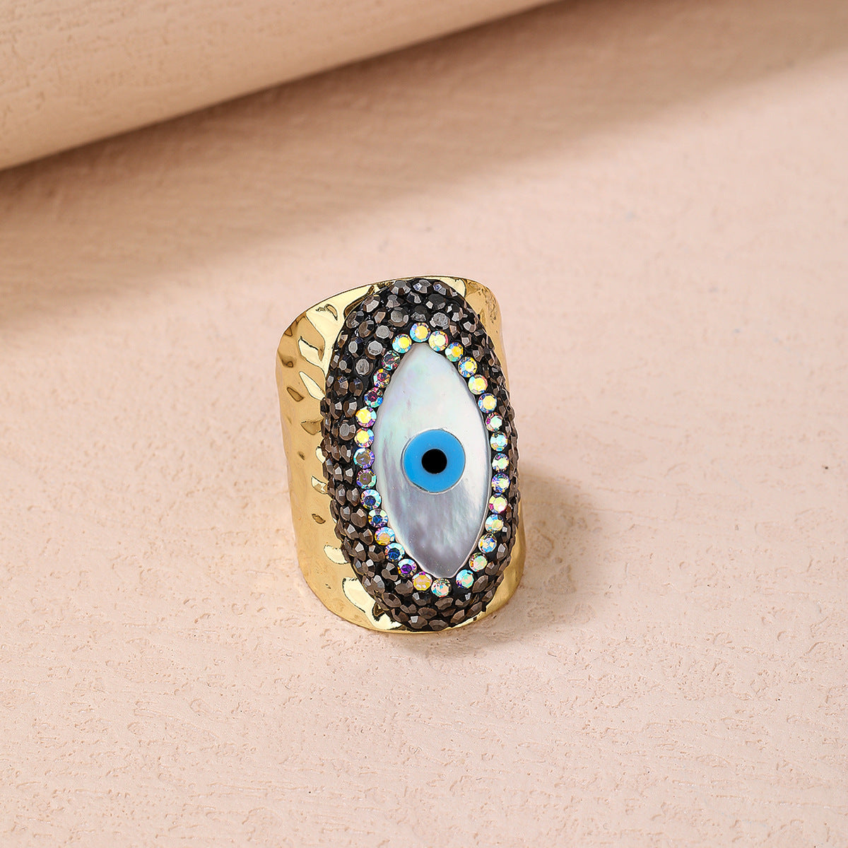 Elegant Evil Eye Protection Rings with Gold and Black Accents for Spiritual Shielding and Positive Energy