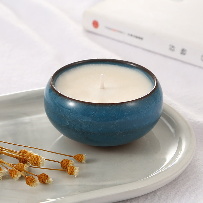 Handcrafted Ceramic Bowl Candle for Meditation, Relaxation, and Spiritual Ambiance Enhancement