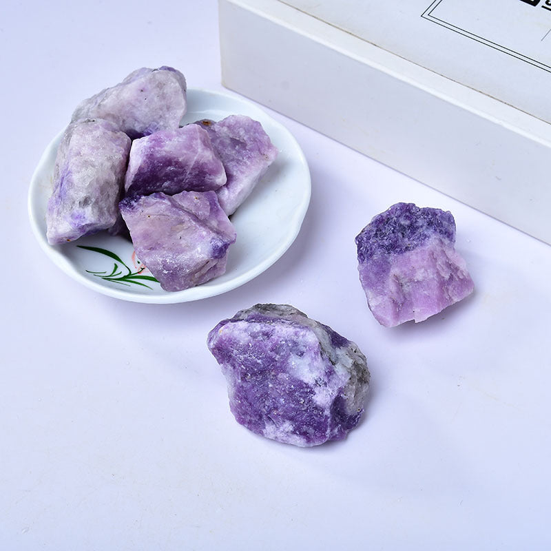 Natural Purple Lepidolite Healing Crystal Stones for Spiritual Energy Balancing