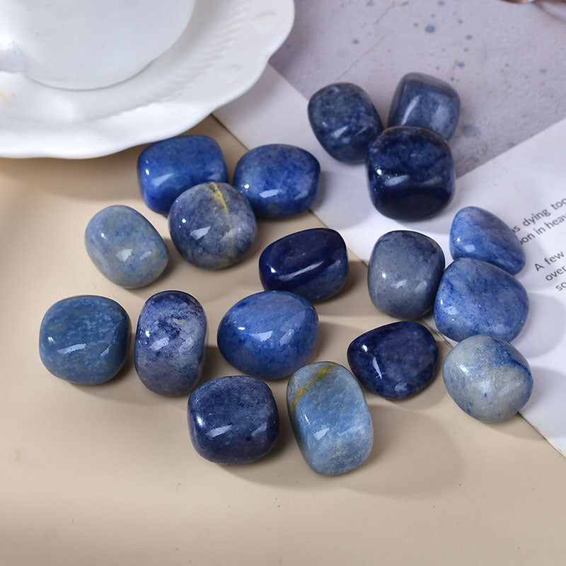 Polished Blue Quartz Tumbled Stones for Healing, Meditation, and Spiritual Energy Balancing