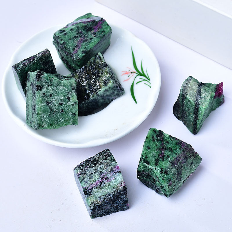 Raw Ruby Zoisite Healing Stones for Transformation and Vitality - Natural Rough Crystals for Emotional Healing and Spiritual Growth