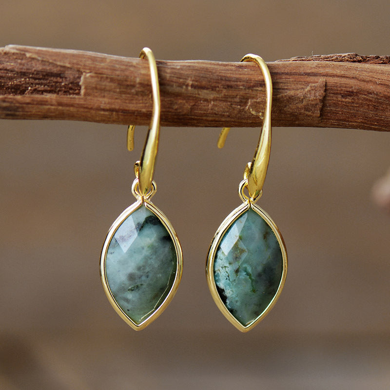 Handcrafted Amethyst, Labradorite, and Emerald Drop Earrings with Sterling Silver and Gold-Plated Hooks for Spiritual Empowerment