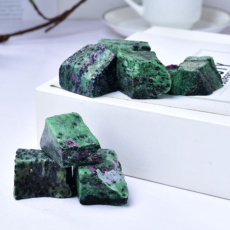 Raw Ruby Zoisite Healing Stones for Transformation and Vitality - Natural Rough Crystals for Emotional Healing and Spiritual Growth