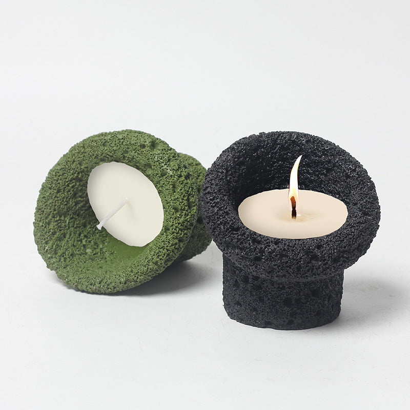 Volcanic Stone Aromatherapy Candle Holder – Natural Lava Rock Tealight Holder for Meditation, Spiritual Cleansing, and Home Decor