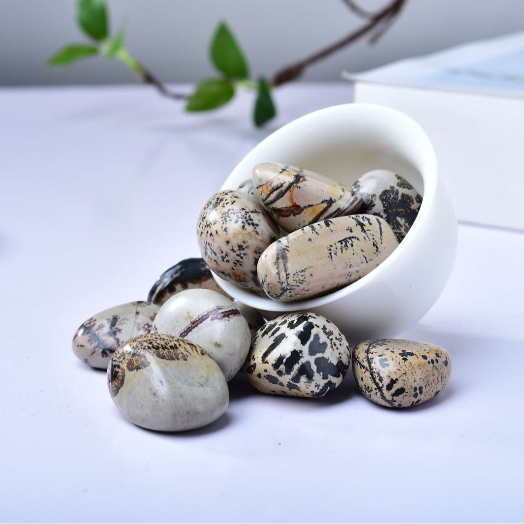 Polished Landscape Jasper Healing Stones for Meditation, Grounding, and Spiritual Protection