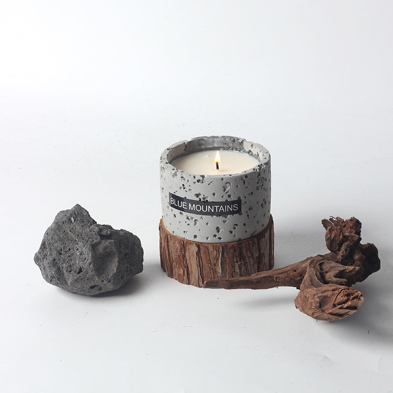 Blue Mountains Natural Stone Candle with Calming Scents for Meditation and Relaxation