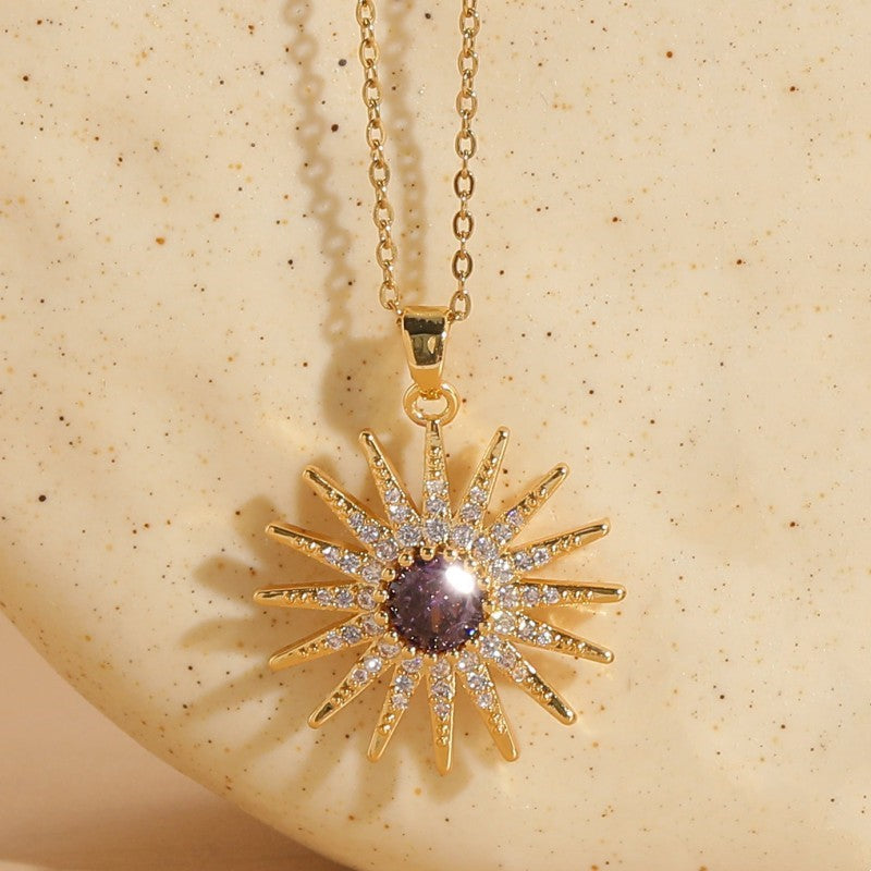 Sunburst Gemstone Pendant Necklace Collection for Vibrant Spiritual Energy and Radiance