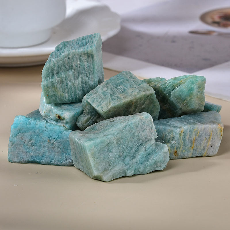 Natural Raw Amazonite Healing Stones for Spiritual Growth and Chakra Balancing