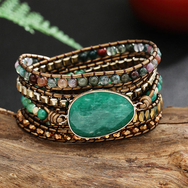 Forest Harmony Amazonite Wrap Bracelet