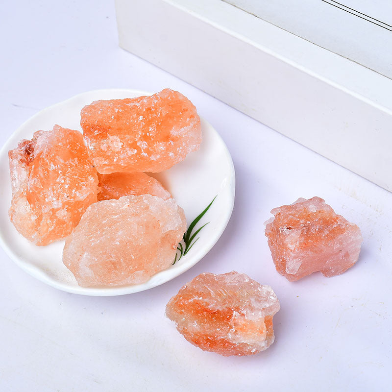 Natural Peach Selenite Healing Stones for Spiritual Energy and Chakra Balancing