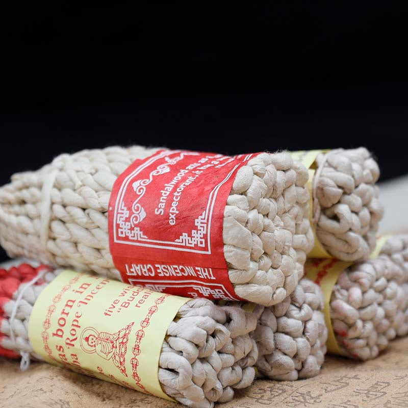 Tibetan Rope Incense Bundle Set - Handmade Herbal Incense for Meditation, Healing, and Spiritual Cleansing