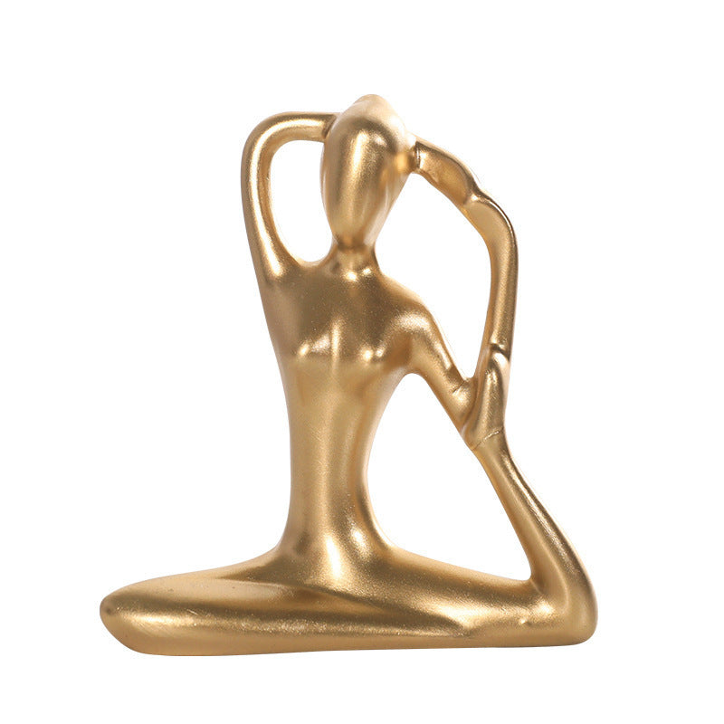 Elegant Gold Meditation Yoga Figurines Set - Spiritual Zen Decor for Mindful Living