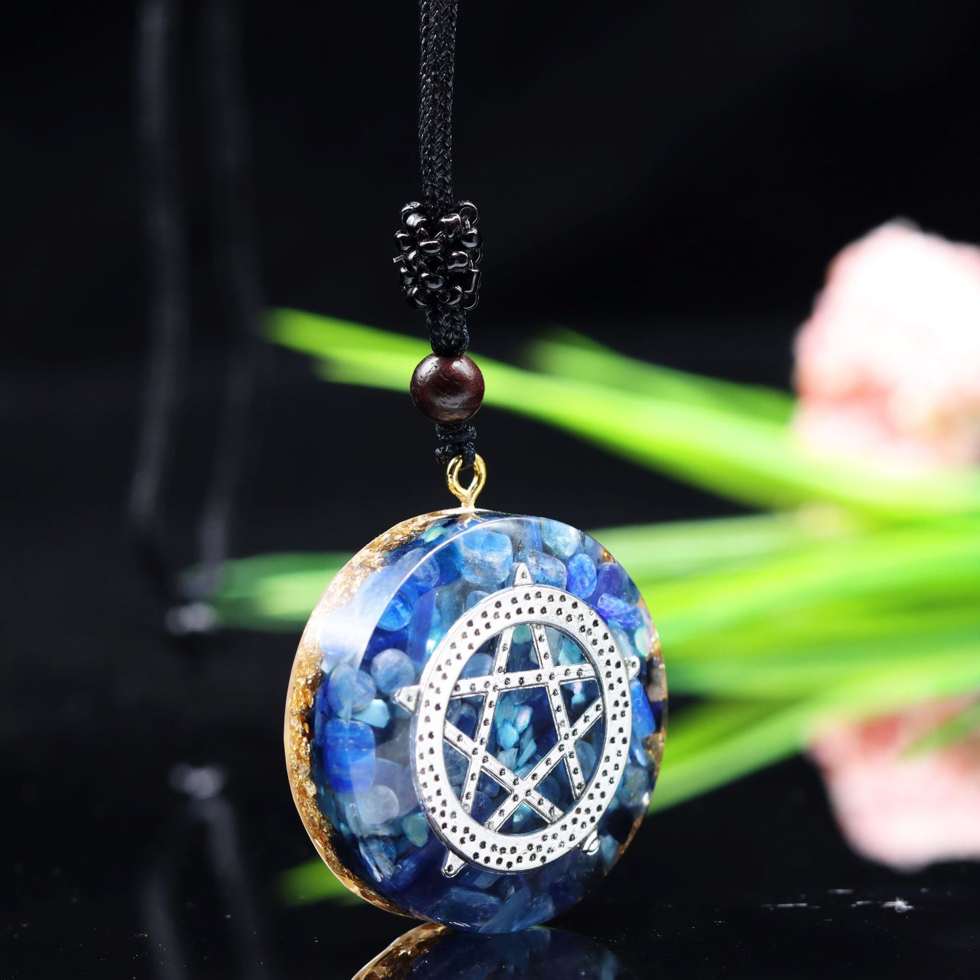 Pentacle Protection and Harmony Necklace – Blue Aventurine and Orgone Energy Pendant for Spiritual Growth and Chakra Balancing