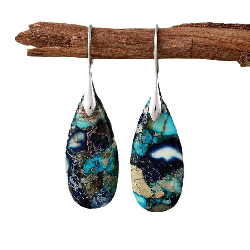 Handcrafted Jasper and Opal Spiritual Healing Earrings with Sterling Silver Hooks