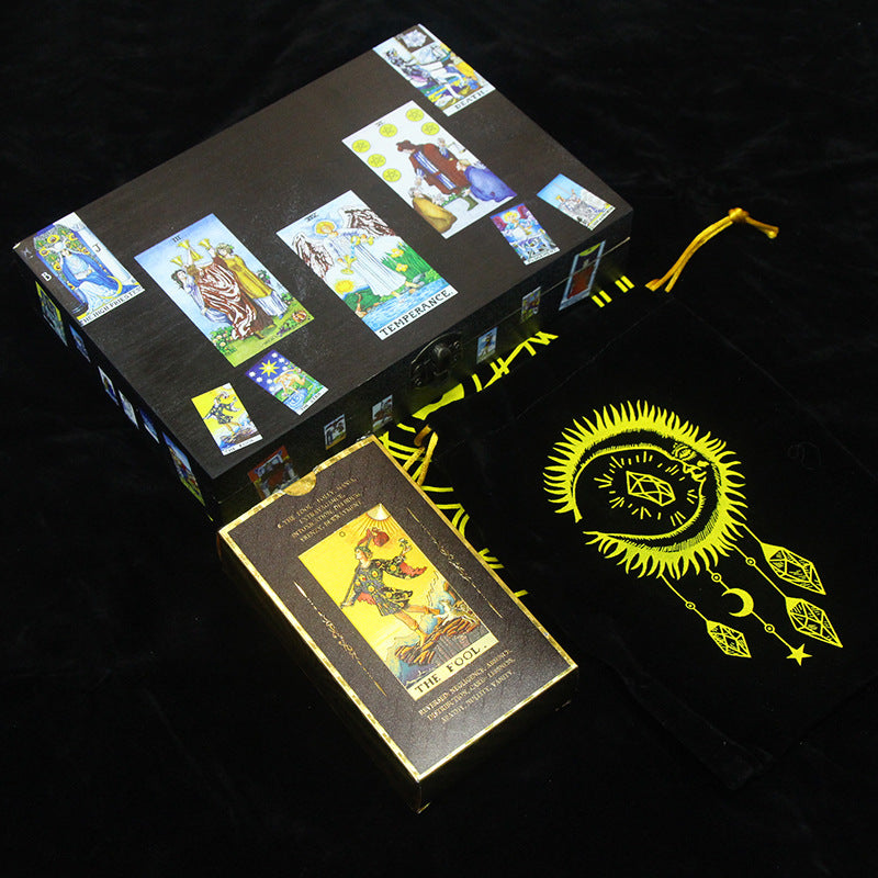 Deluxe Rider-Waite Tarot Card Set with Velvet Drawstring Bag and Decorative Tarot Box for Spiritual Guidance and Divination