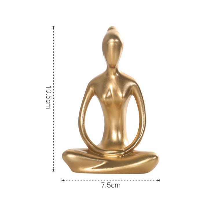 Elegant Gold Meditation Yoga Figurines Set - Spiritual Zen Decor for Mindful Living