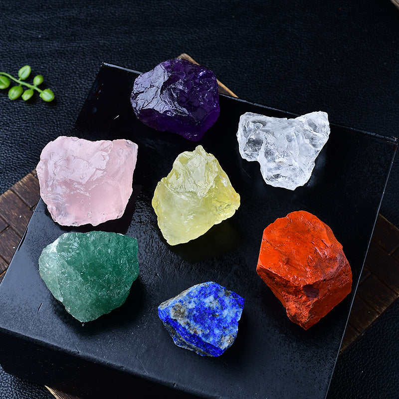 Premium Chakra Healing Stones Set - Raw Natural Crystals for Spiritual Energy Balancing and Meditation