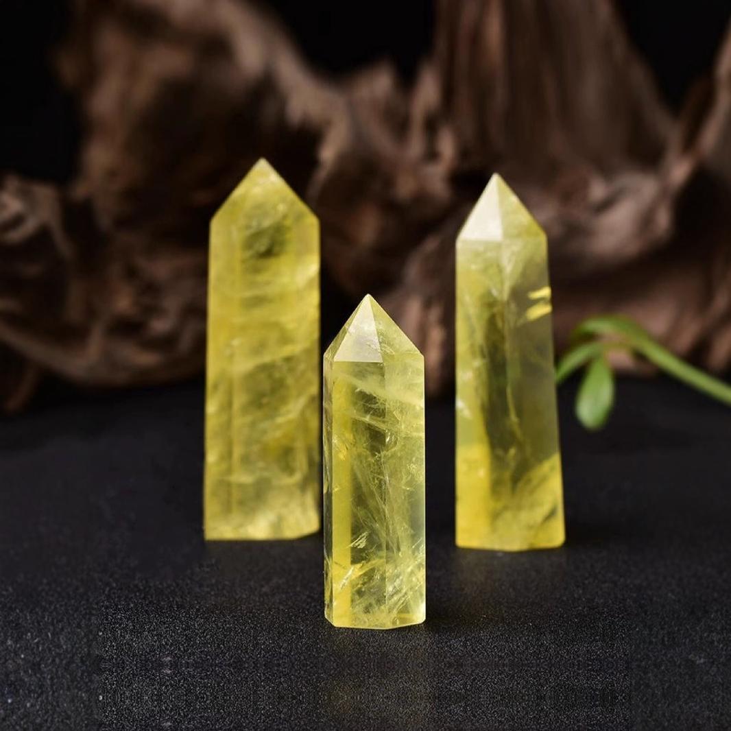 Radiant Yellow Citrine Crystal Towers for Abundance, Healing, and Manifestation