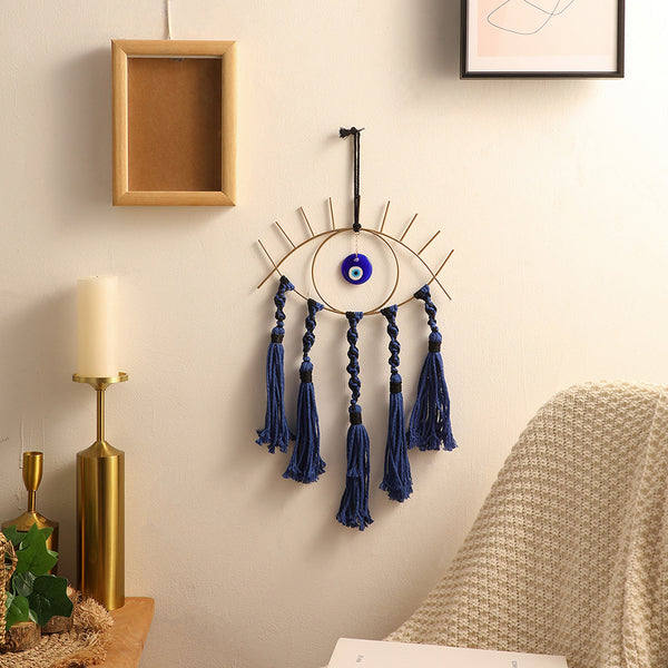 Evil Eye Tassel Wall Hanging - Boho Protection Decor