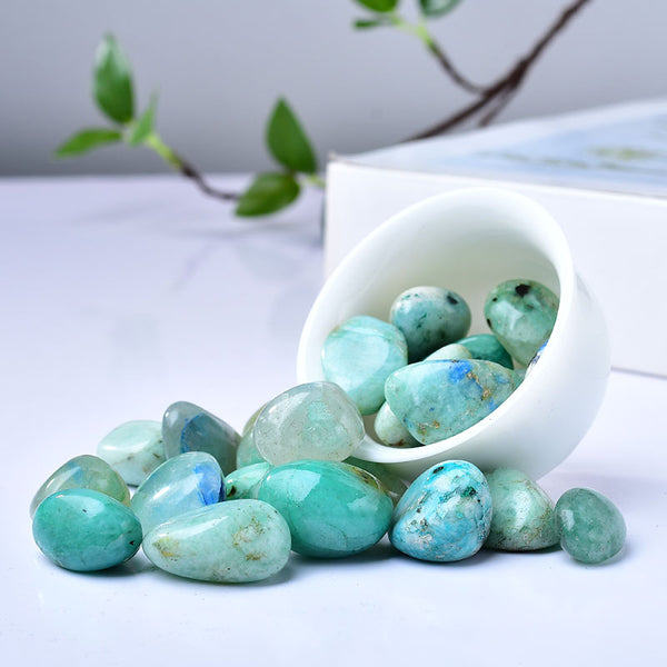 Natural Amazonite Tumbled Stones - Polished Healing Crystals for Communication, Calmness, and Throat Chakra Activation